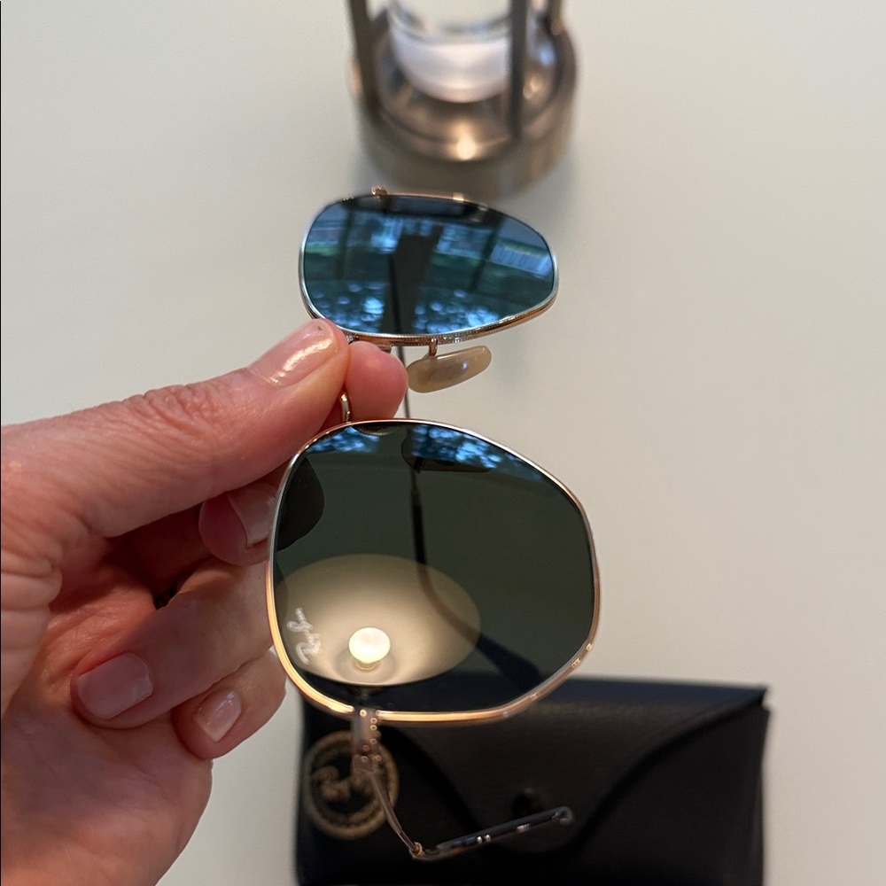 Ray-Ban Black and Gold Hexagonal Sunglasses - Picture 5 of 8